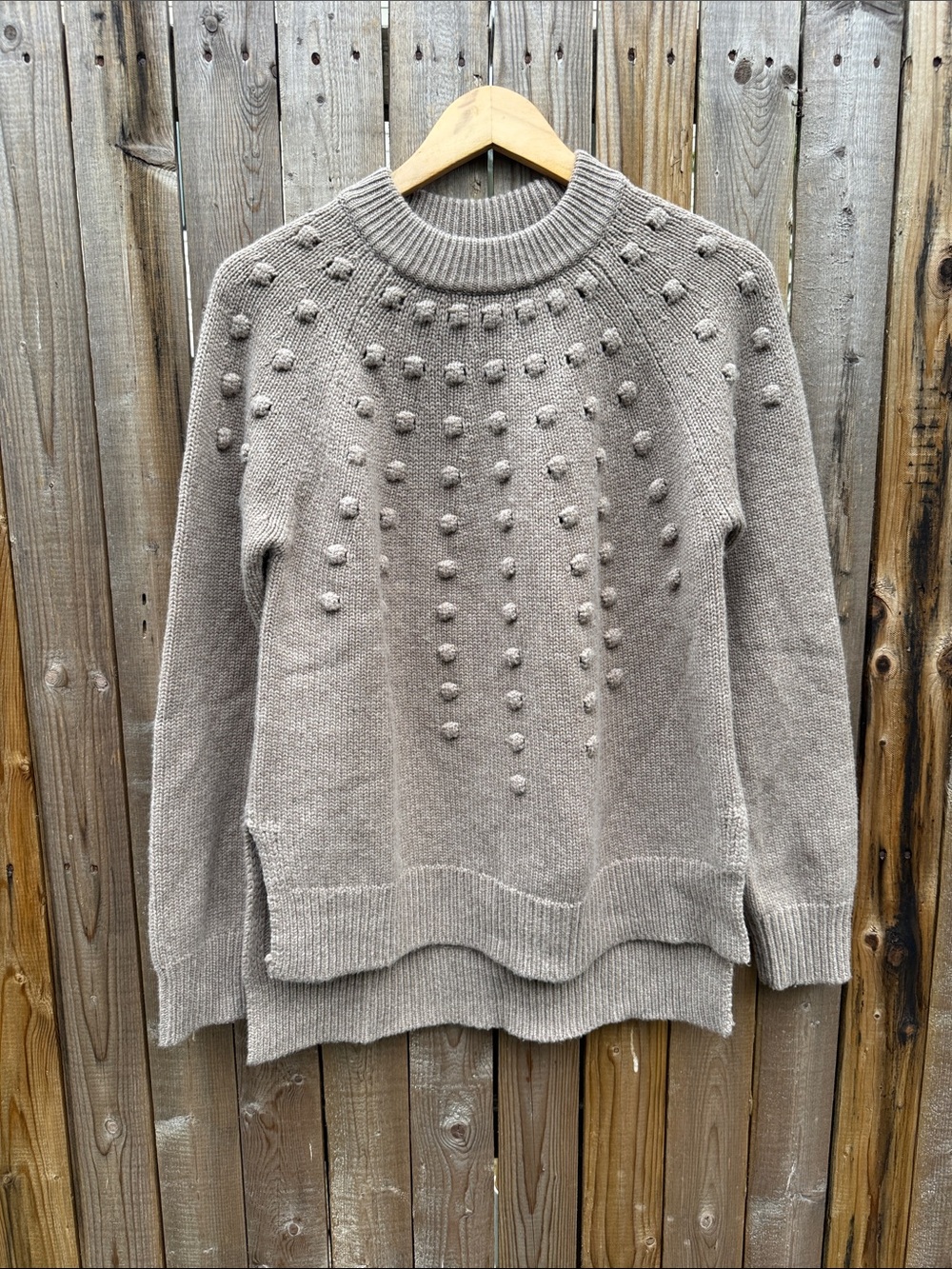 Lela Rose Bobble-Knit Crewneck Sweater